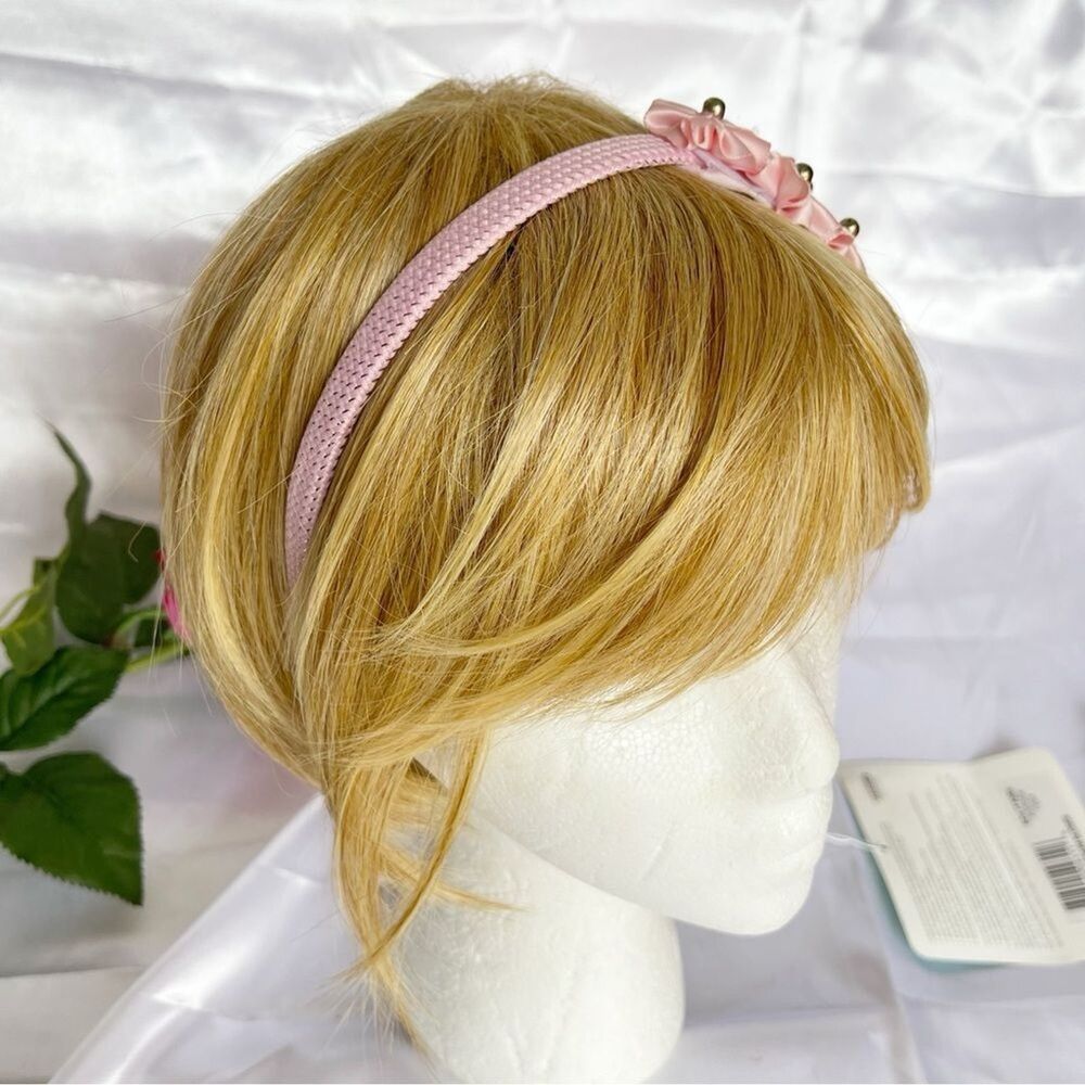 New Girls Pink Hairband head bands embellished handmade - Picture 7 of 16